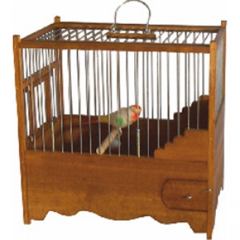 Ξύλινο Κλουβί 1020Β1 Βαμμένο Κάφε 28,50x18,50x29cm