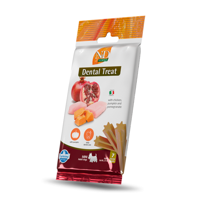 Farmina N&D Pumpkin Canine Dental Treat With Chicken, Pumpkin And Pomegranate Adult Mini 60gr
