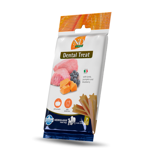 Farmina N&D Pumpkin Canine Dental Treat With Lamb, Pumpkin And Blueberry Adult Medium/Maxi 110gr