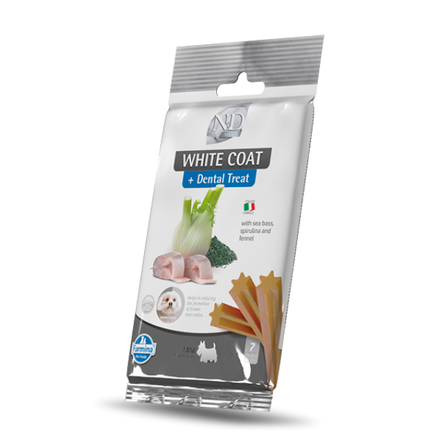 Farmina N&D White Dog Dental Treat With Sea Bass, Spirulina & Fennel Adult Mini 60gr