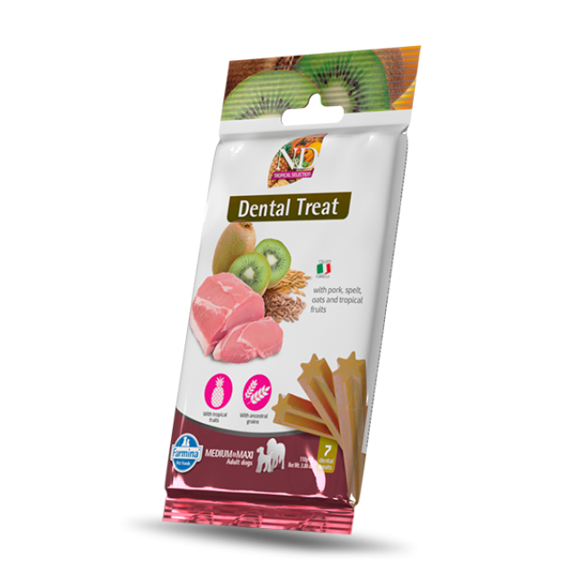 Farmina N&D Tropical Canine Dental Treat With Pork & Tropical Fruits Adult Medium/Maxi 110gr