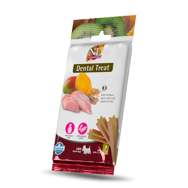 Farmina N&D Tropical Canine Dental Treat With Chicken & Tropical Fruits Adult Mini 60gr
