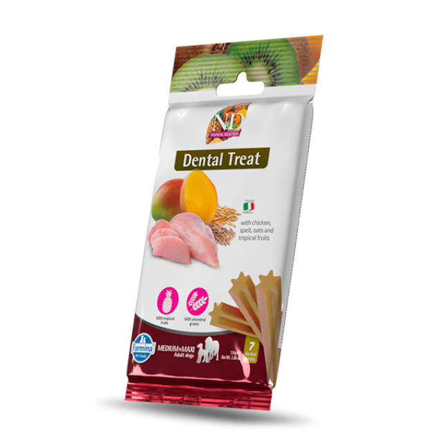 Farmina N&D Tropical Canine Dental Treat With Chicken & Tropical Fruits Adult Medium/Maxi 110gr