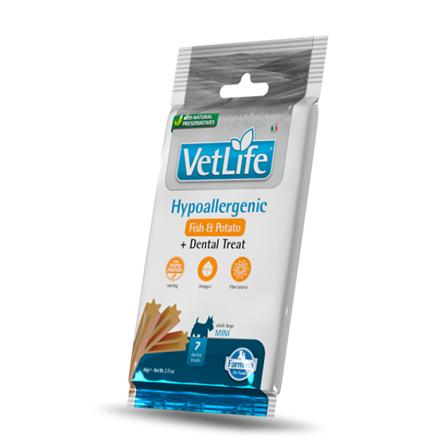 Farmina Vet Life Canine Dental Treat Hypoallergenic With Fish & Potato Adult Mini 60gr