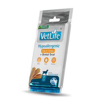 Farmina Vet Life Canine Dental Treat Hypoallergenic With Fish & Potato Adult Medium/Maxi 110gr