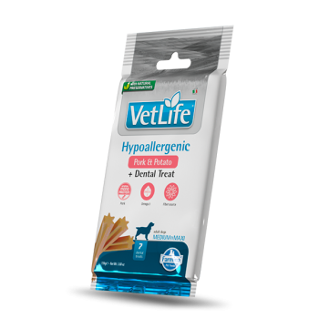 Farmina Vet Life Canine Dental Treat Hypoallergenic With Pork & Potato Adult Medium/Maxi 110gr