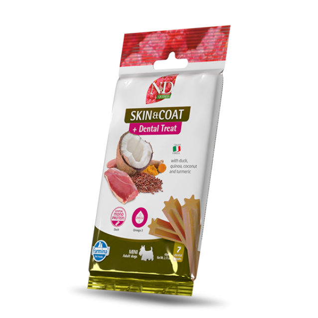 Farmina N&D Quinoa Canine Dental Treat Skin & Coat Duck Adult Mini 60gr