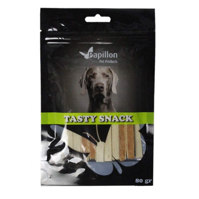Papillon Tasty Snack Λιχουδιά Σκύλου Λωρίδες Κοτόπουλο & Ψάρι 80gr
