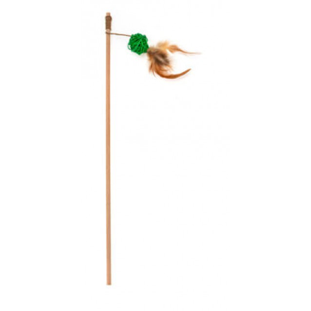 Aquael Comfy Παιχνίδι Γάτας Gaia Καλάμι Με Rattan Μπάλα & Φτερά 50cm