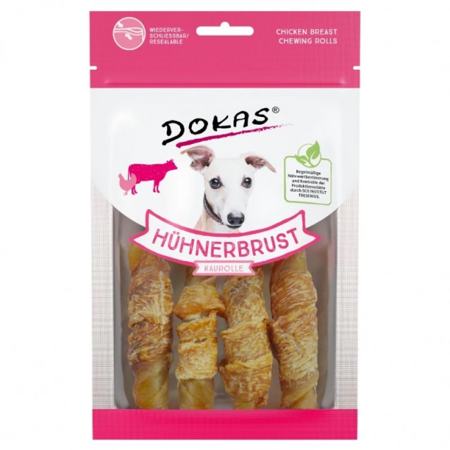 Dokas Λιχουδιές Σκύλου Chicken Breast Chewing Rolls 90gr