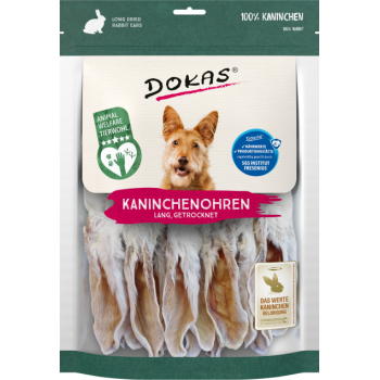 Dokas Λιχουδιές Σκύλου Dried Rabbit Ears With Fur Long 180gr