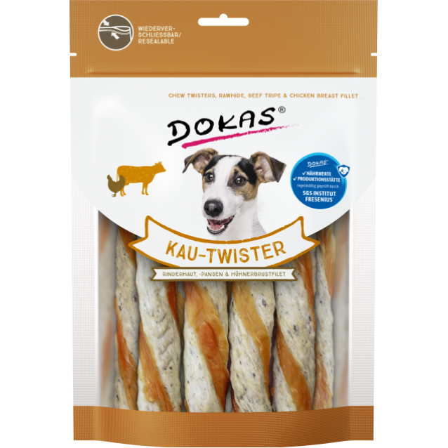 Dokas Λιχουδιές Σκύλου Chew Twister Rawhide Tripe And Chicken Breast 200gr