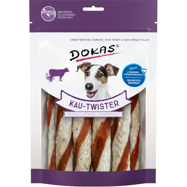 Dokas Λιχουδιές Σκύλου Chew Twister Rawhide Duck Heart And Duck Breast 200gr