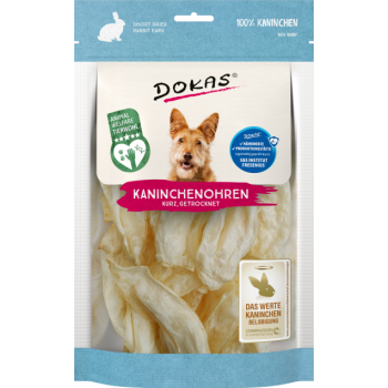Dokas Λιχουδιές Σκύλου Dried Rabbit Ears Without Fur Short 70gr