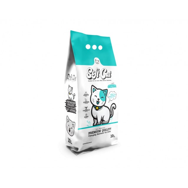 Soft Cat Άμμος Υγιεινής Από Λευκό Μπεντονίτη Με Άρωμα Σαπούνι Μασσαλίας 10L