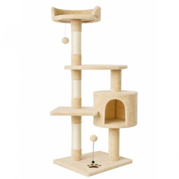 The Purrfect Perch Beige Cat Tree 40*40*116cm Ονυχοδρόμιο
