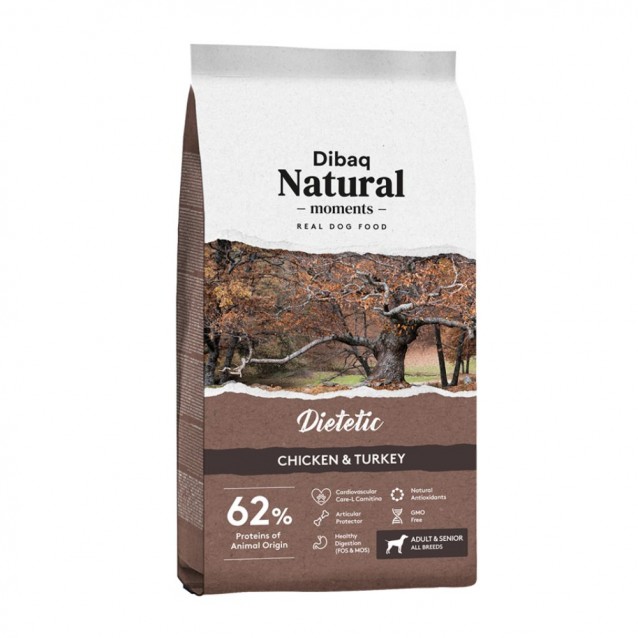 Dibaq Natural Moments Dietetic Senior All Breeds Low Grain Chicken & Turkey 3kg