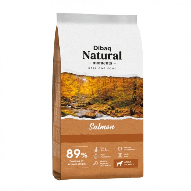 Dibaq Natural Moments Low Grain Τροφή για Ενήλικους Με Σολομό 15kg