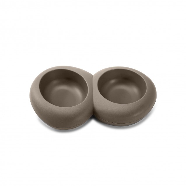 Imac Διπλό Πλαστικό Μπολ Σκύλου & Γάτας Pebbles D03 Καφέ 300ml