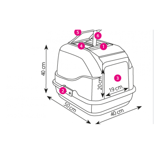 Imac Τουαλέτα Γάτας Easy Cat Ροζ 50x40x40cm