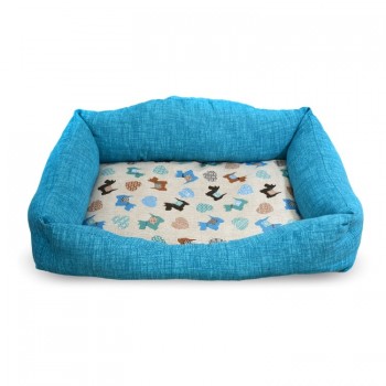 Madpet Κρεβάτι Classic Πετρόλ με Σκυλάκια 60x43x14cm