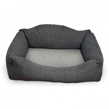 Madpet Κρεβάτι Deluxe Μαύρο-Γκρι Με Fleece 55x43x17cm