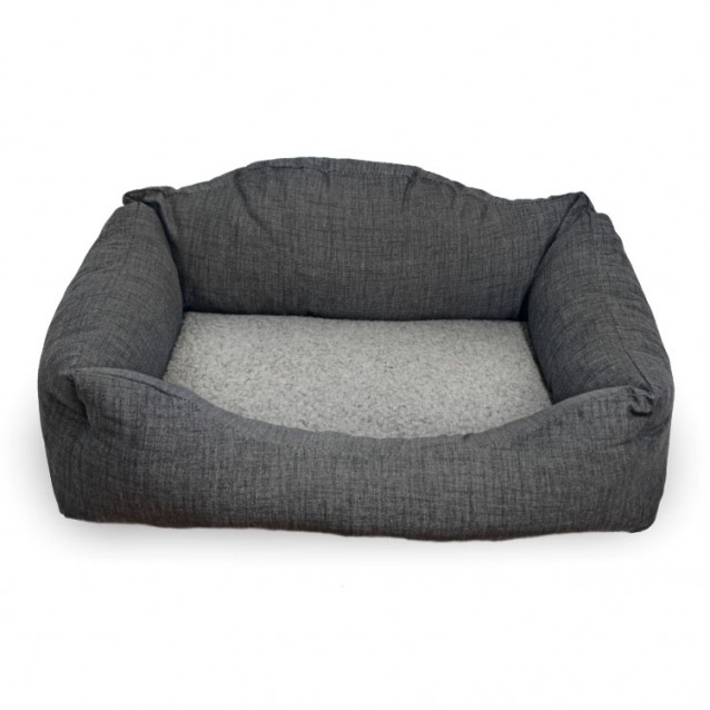 Madpet Κρεβάτι Deluxe Μαύρο-Γκρι Με Fleece 70x51x19cm
