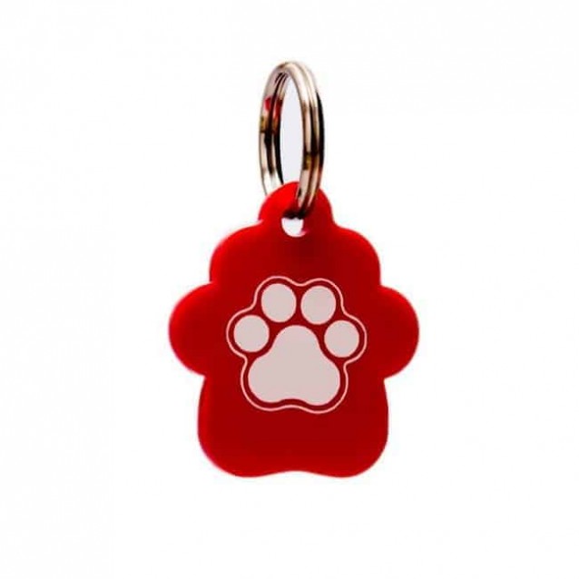 Petitamis Ταυτότητα Small Red Pawprint Plexy