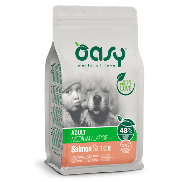 Oasy Dry Dog One Animal Protein Adult Medium/Large Salmon 2,5kg