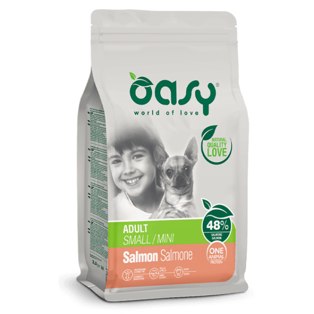 Oasy Dry Dog One Animal Protein Adult Small/Mini Salmon 2,5kg