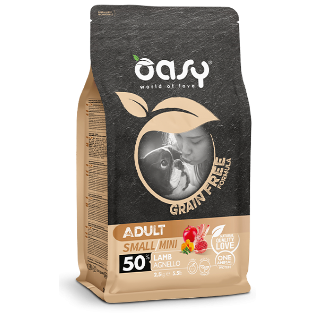 Oasy Dry Dog Grain Free Formula Adult Small/Mini Lamb 800gr