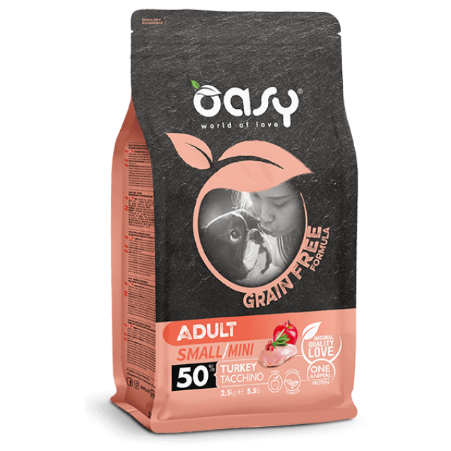 Oasy Dry Dog Grain Free Formula Adult Small/Mini Turkey 800gr