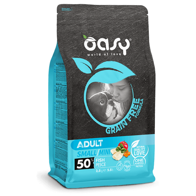 Oasy Dry Dog Grain Free Formula Adult Small/Mini Fish 2,5kg