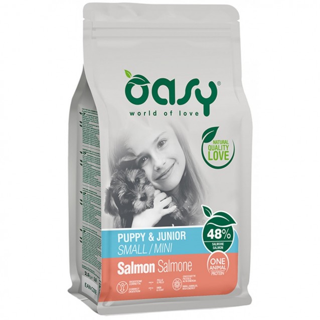 Oasy Dry Dog One Animal Protein Puppy & Junior Small/Mini Salmon 2,5kg