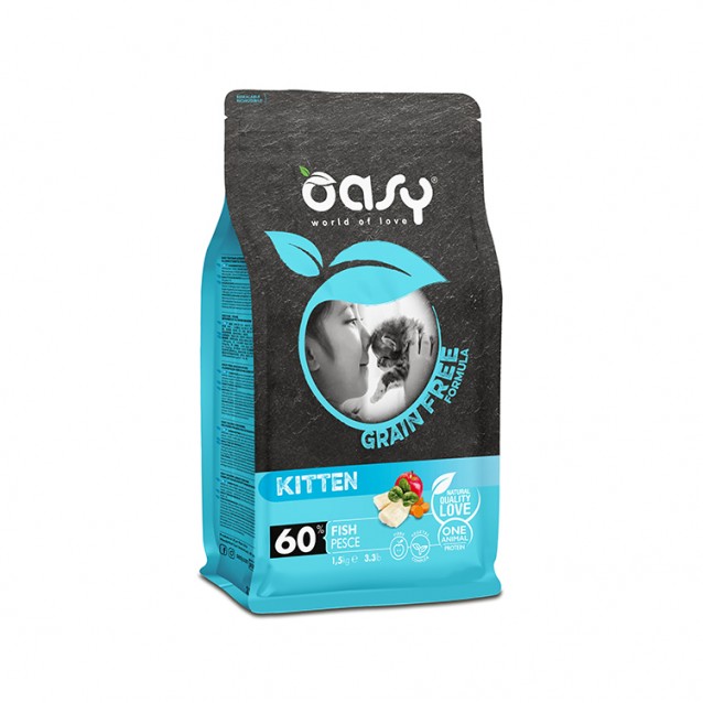 Oasy Dry Cat Grain Free Formula Kitten Fish 1.5kg