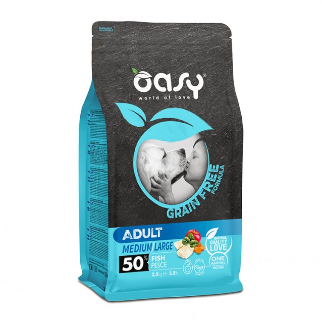 Oasy Dry Dog Grain Free Formula Adult Medium/Large Fish 12kg