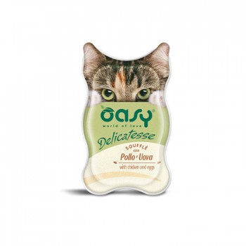 Oasy Wet Cat Delicatesse Adult Σουφλέ Κοτόπουλο & Αυγά 85gr