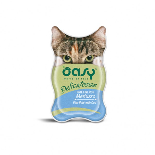 Oasy Wet Cat Delicatesse Adult Πατέ Με Μπακαλιάρο 85gr
