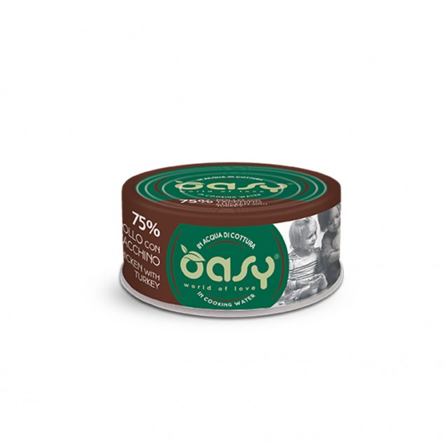Oasy Wet Cat More Love/Κονσερβάκια Adult Chicken-Turkey 70gr