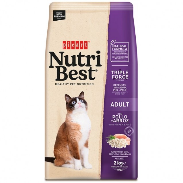 Picart NutriBest Cat Adult Chicken & Rice Premium 2kg