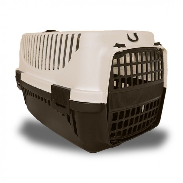Pet Plast Art Κλουβί Μεταφοράς Κατοικίδιων Με Πλαστική Πόρτα & Αποθήκευση Καφέ/Μπεζ Max 8kg