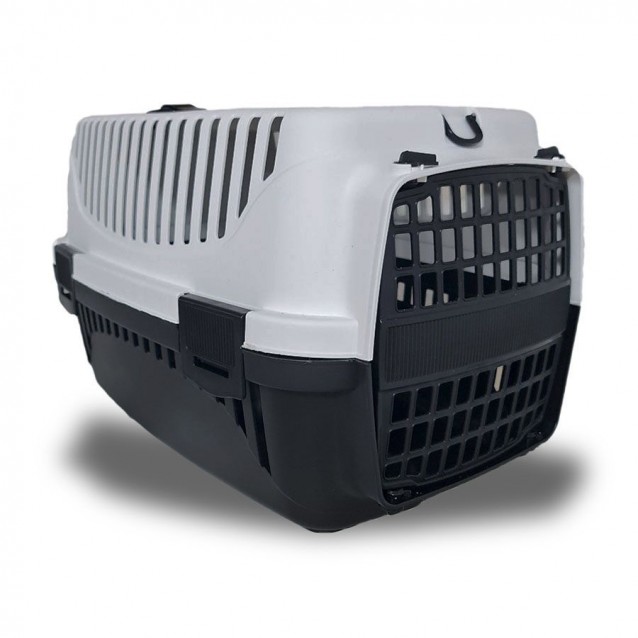 Pet Plast Art Κλουβί Μεταφοράς Κατοικίδιων Με Πλαστική Πόρτα & Αποθήκευση Μαύρο/Άσπρο Max 8kg