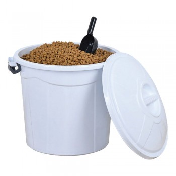 Pet Plast Art Πλαστικός Κάδος Αποθήκευσης Τροφής Κατοικίδιων 55lt Άσπρο 49x50cm