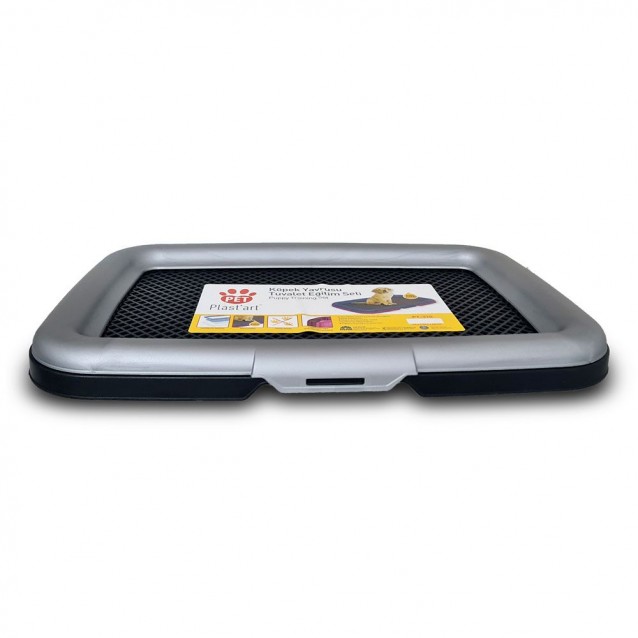 Pet Plast Art Εκπαιδευτικό Σύστημα Τουαλέτας Κατοικίδιων Γκρι Mεταλλικό/Μαύρο