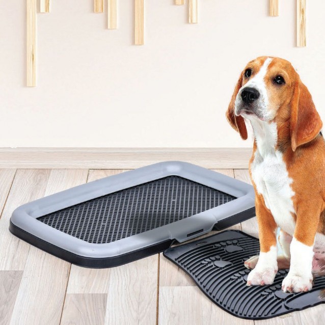 Pet Plast Art Εκπαιδευτικό Σύστημα Τουαλέτας Κατοικίδιων Γκρι Mεταλλικό/Μαύρο