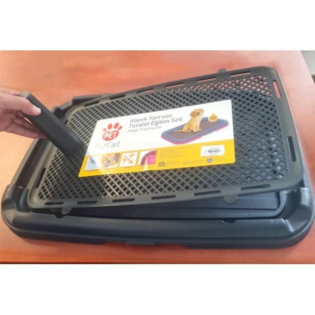 Pet Plast Art Εκπαιδευτικό Σύστημα Τουαλέτας Κατοικίδιων Γκρι Mεταλλικό/Μαύρο