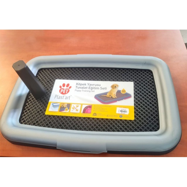 Pet Plast Art Εκπαιδευτικό Σύστημα Τουαλέτας Κατοικίδιων Γκρι Mεταλλικό/Μαύρο