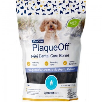 ProDen PlaqueOff Mini Dental Care Bones Με Γεύση Λαχανικών Και Blueberry 340gr