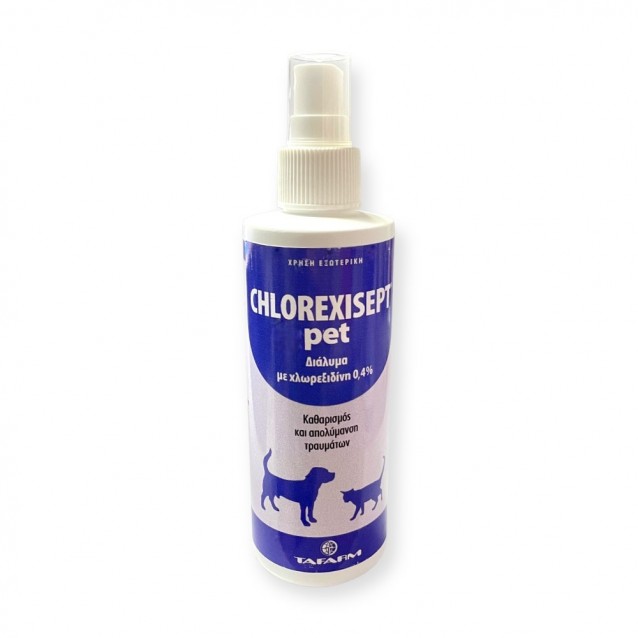 Tafarm Chlorexisept Pet Spray 200ml Αντισηπτικό Σπρέι (Chlorhexidine 0,4%)