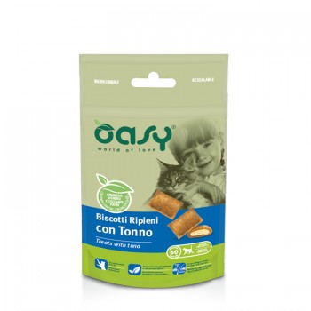 Oasy Σνακ Γάτας Γεμιστά Μπισκοτάκια Με Τόνο 60gr